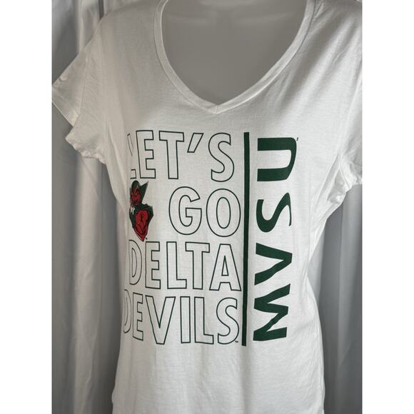 Russell Mississippi Valley State University T-Shirt, White & Green, Sz: M, 84-04 - Picture 2 of 13